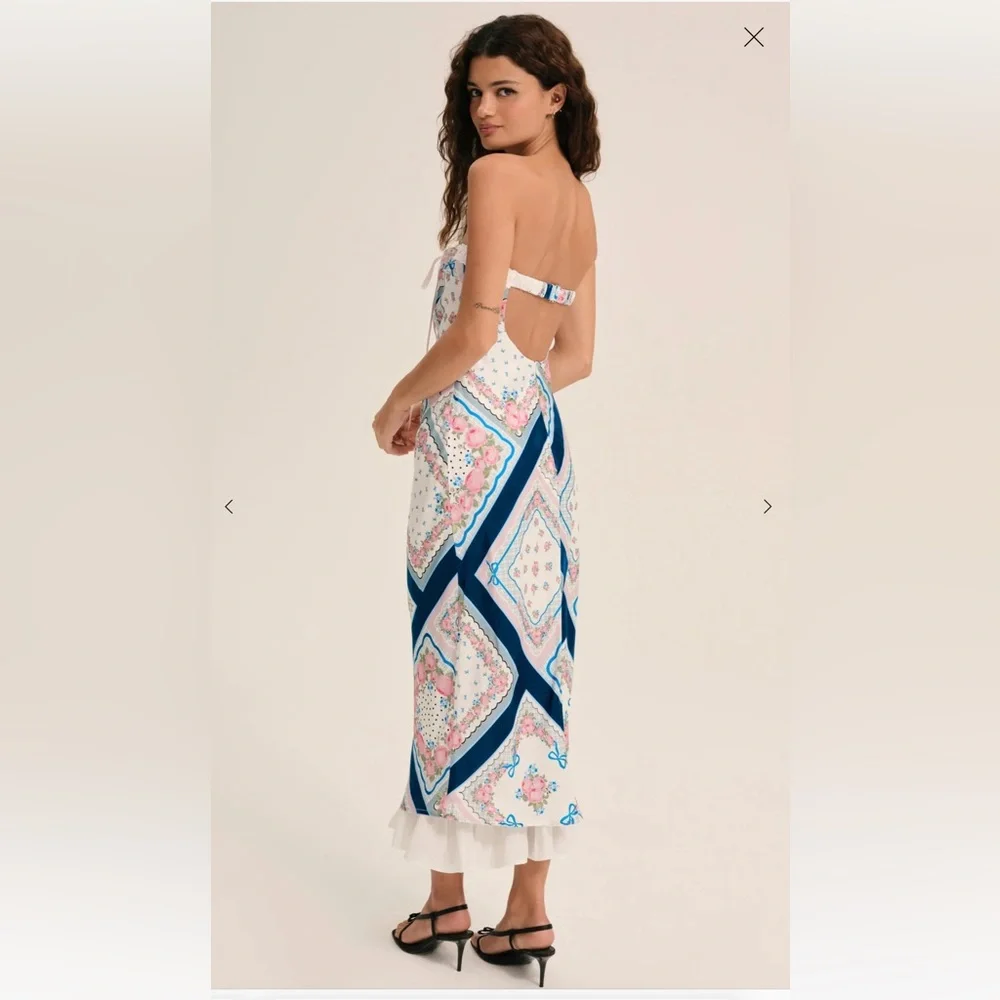 NWT Anthropology FOR LOVE & LEMONS  Daisy Mae Strapless Midi Slip Dress - Picture 6 of 10
